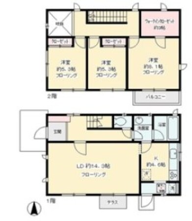 祖師谷６丁目賃貸住宅の物件間取画像